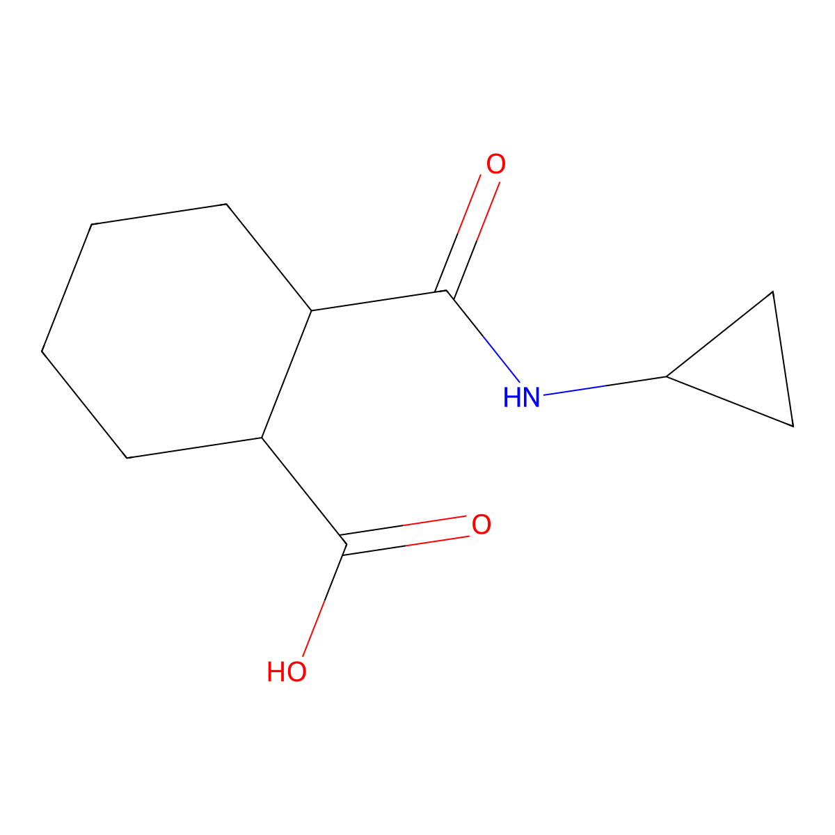 2-(Cyclopropylcarbamoyl)cyclohexanecarboxylic acid molecular structure, CAS 353770-03-3