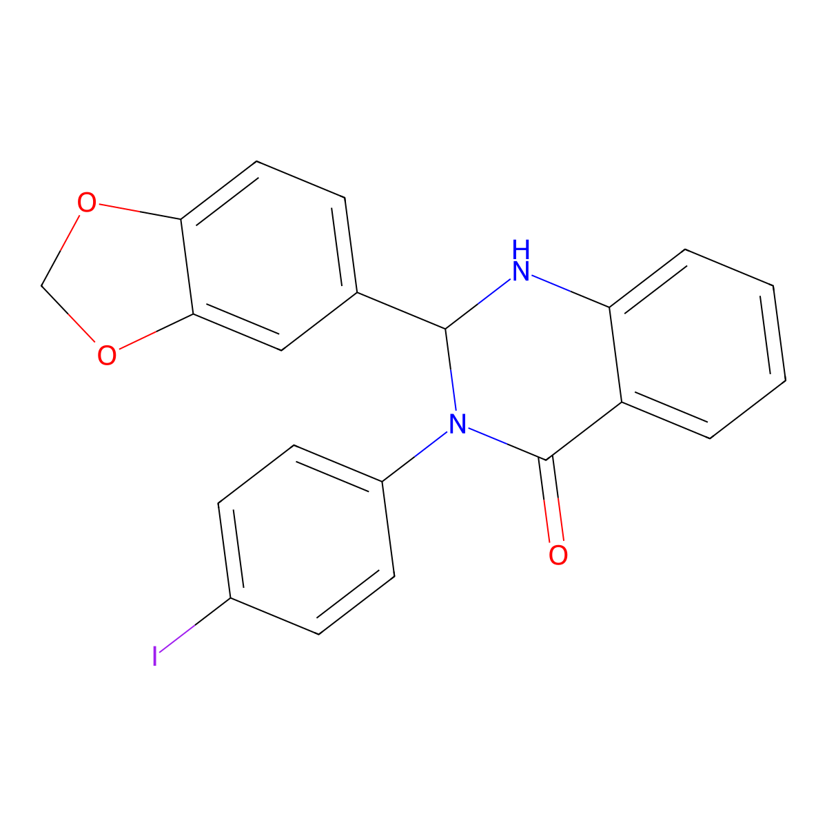 2-(1,3-Benzodioxol-5-yl)-3-(4-iodophenyl)-1,2-dihydroquinazolin-4-one molecular structure, CAS 353770-35-1