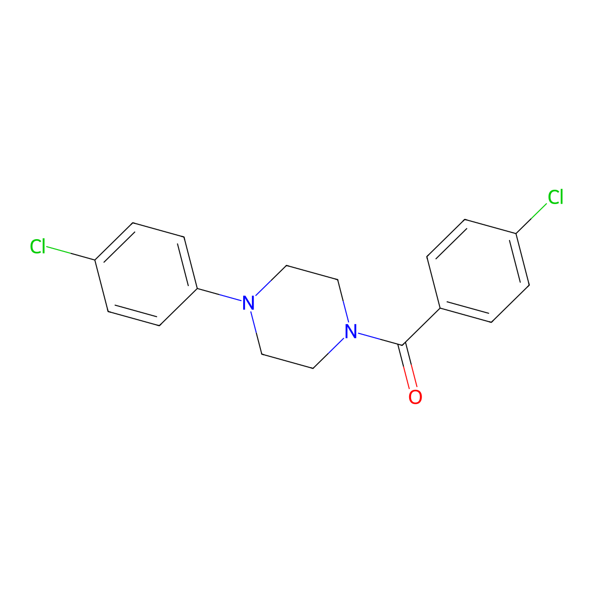 1-(4-Chlorobenzoyl)-4-(4-chlorophenyl)piperazine molecular structure, CAS 353770-51-1