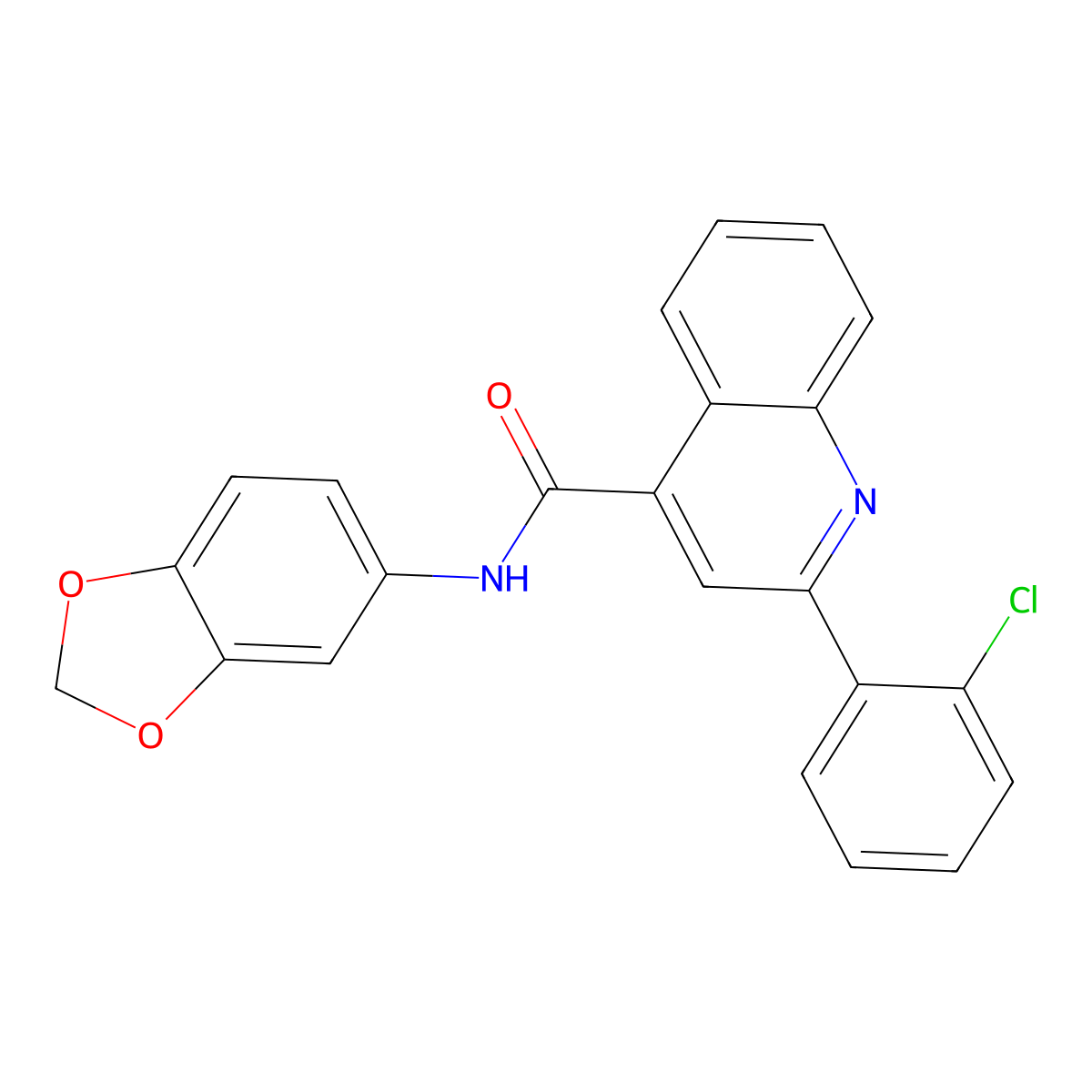 N-(1,3-benzodioxol-5-yl)-2-(2-chlorophenyl)quinoline-4-carboxamide molecular structure, CAS 353770-53-3