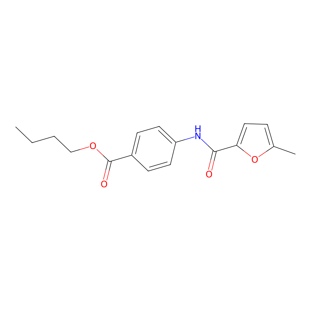 Butyl 4-[(5-methylfuran-2-carbonyl)amino]benzoate molecular structure, CAS 353770-69-1