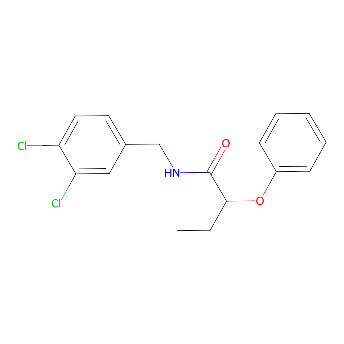 N-[(3,4-dichlorophenyl)methyl]-2-phenoxybutanamide molecular structure, CAS 353770-72-6