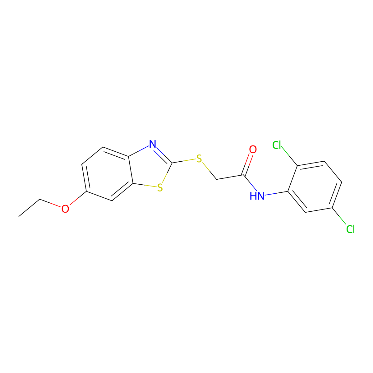 N-(2,5-dichlorophenyl)-2-[(6-ethoxy-1,3-benzothiazol-2-yl)sulfanyl]acetamide molecular structure, CAS 353771-40-1