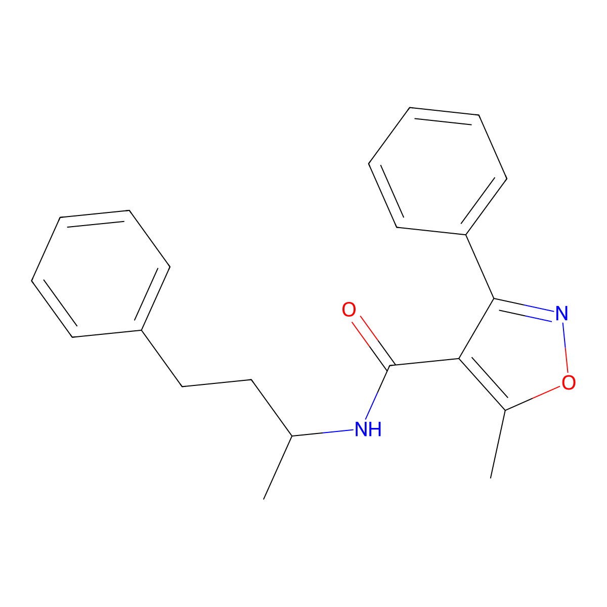 5-methyl-3-phenyl-N-(4-phenylbutan-2-yl)-1,2-oxazole-4-carboxamide molecular structure, CAS 353771-63-8