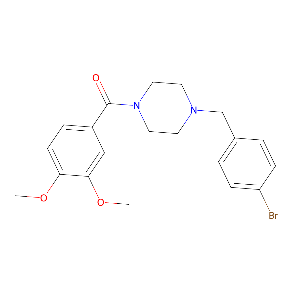 1-(4-Bromobenzyl)-4-(3,4-dimethoxybenzoyl)piperazine molecular structure, CAS 353772-44-8