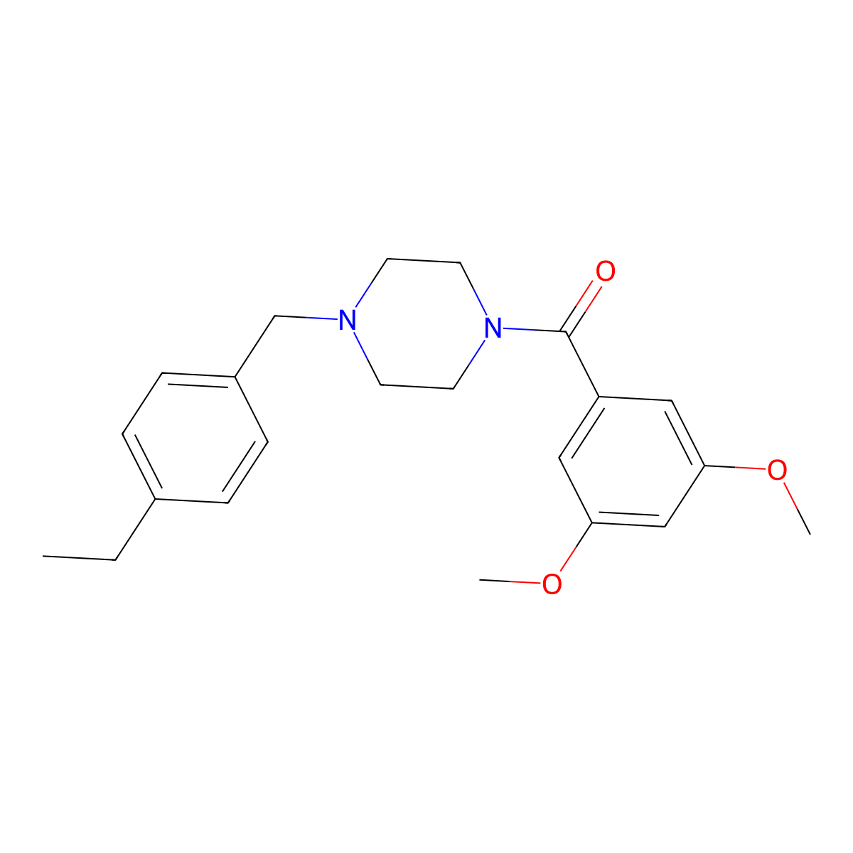 (3,5-Dimethoxyphenyl)-[4-[(4-ethylphenyl)methyl]piperazin-1-yl]methanone molecular structure, CAS 353772-53-9