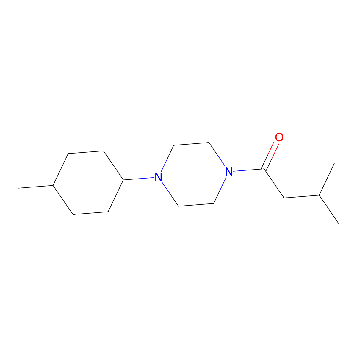 3-Methyl-1-[4-(4-methylcyclohexyl)piperazin-1-yl]butan-1-one molecular structure, CAS 353772-57-3