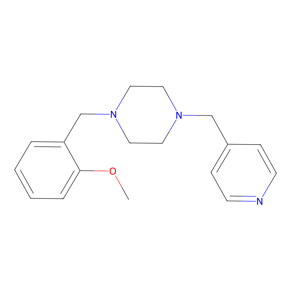 1-[(2-Methoxyphenyl)methyl]-4-(pyridin-4-ylmethyl)piperazine molecular structure, CAS 353772-66-4