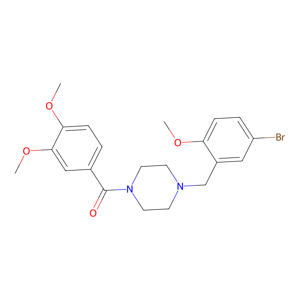 [4-[(5-Bromo-2-methoxyphenyl)methyl]piperazin-1-yl]-(3,4-dimethoxyphenyl)methanone molecular structure, CAS 353772-73-3