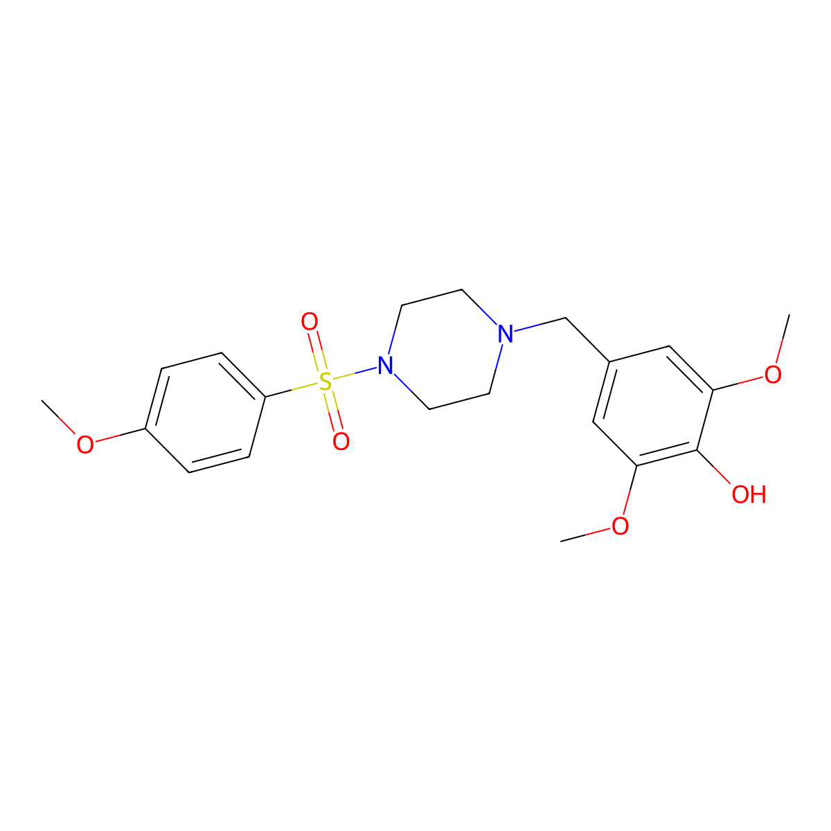 2,6-Dimethoxy-4-[[4-(4-methoxyphenyl)sulfonylpiperazin-1-yl]methyl]phenol molecular structure, CAS 353772-83-5