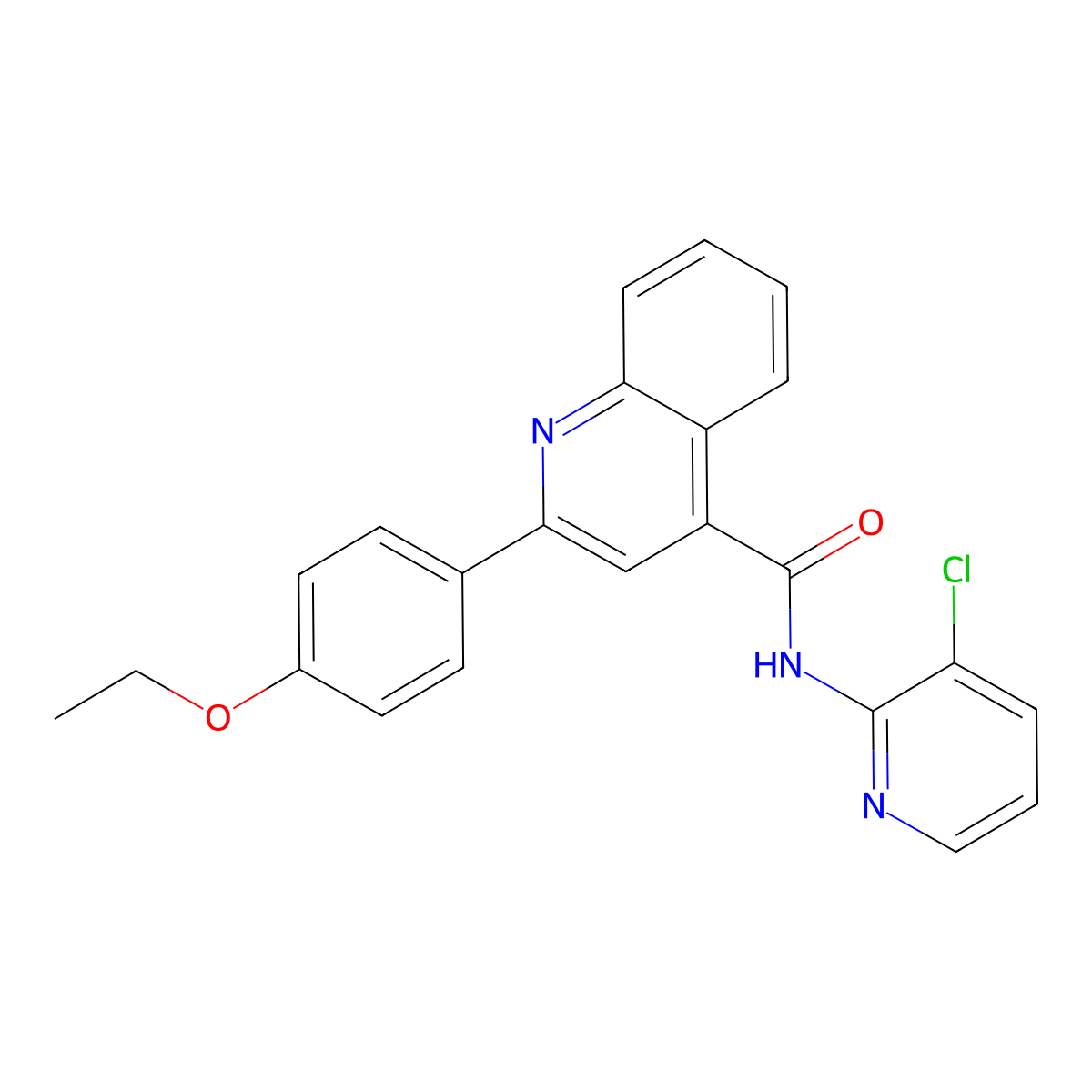 N-(3-chloropyridin-2-yl)-2-(4-ethoxyphenyl)quinoline-4-carboxamide molecular structure, CAS 353772-84-6