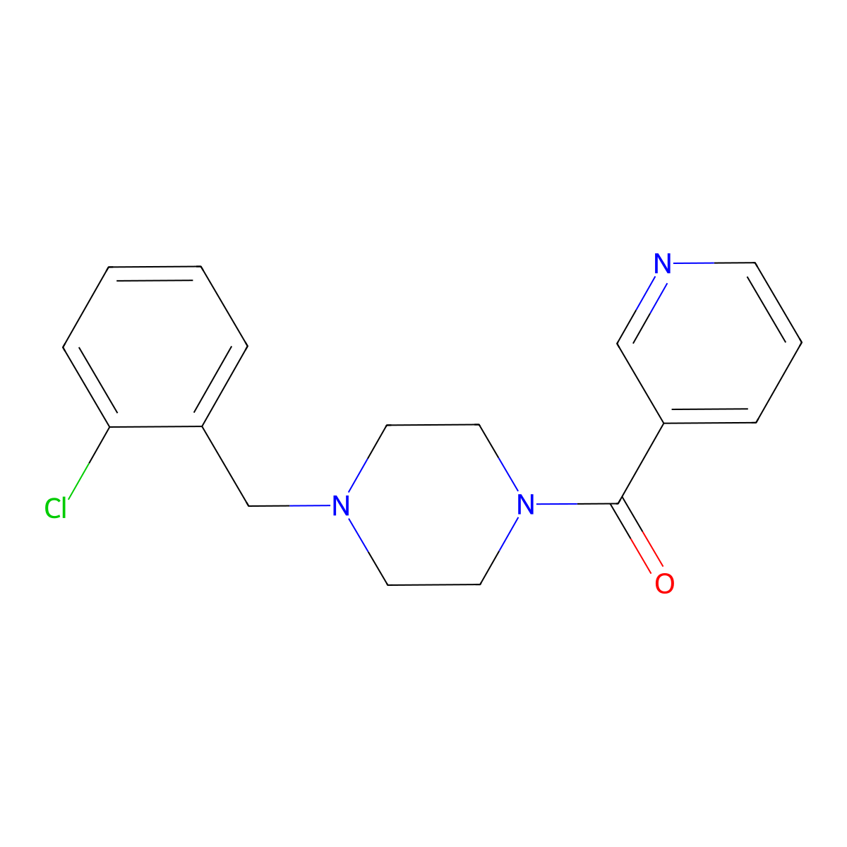 [4-(2-Chlorobenzyl)piperazin-1-yl](pyridin-3-yl)methanone molecular structure, CAS 353772-89-1
