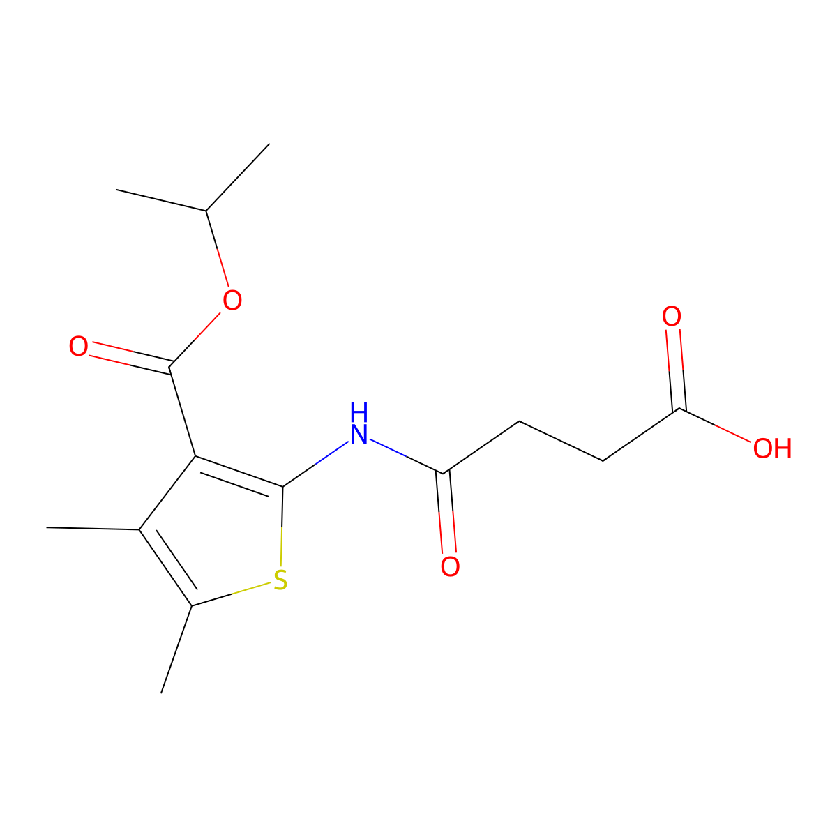 4-[(4,5-Dimethyl-3-propan-2-yloxycarbonylthiophen-2-yl)amino]-4-oxobutanoic acid molecular structure, CAS 353772-93-7