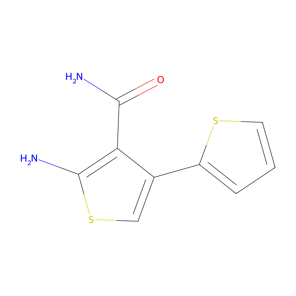 5'-Amino-(2,3'-bithiophene)-4'-carboxamide molecular structure, CAS 353772-94-8