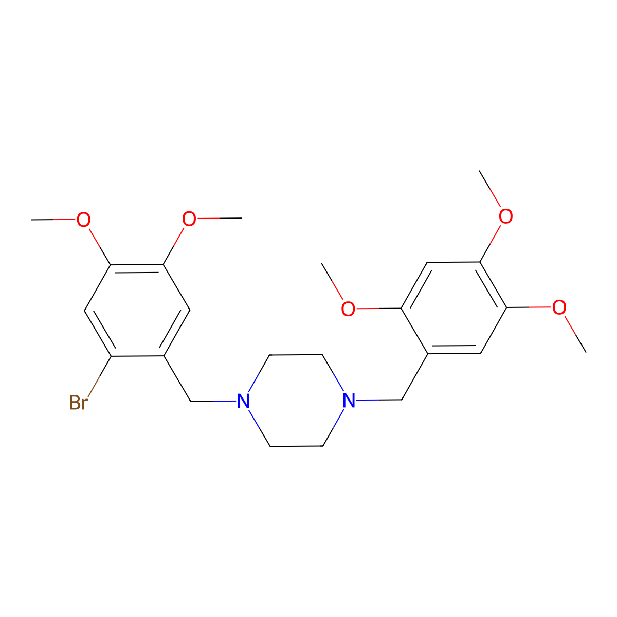 1-(2-Bromo-4,5-dimethoxybenzyl)-4-(2,4,5-trimethoxybenzyl)piperazine molecular structure, CAS 353772-96-0