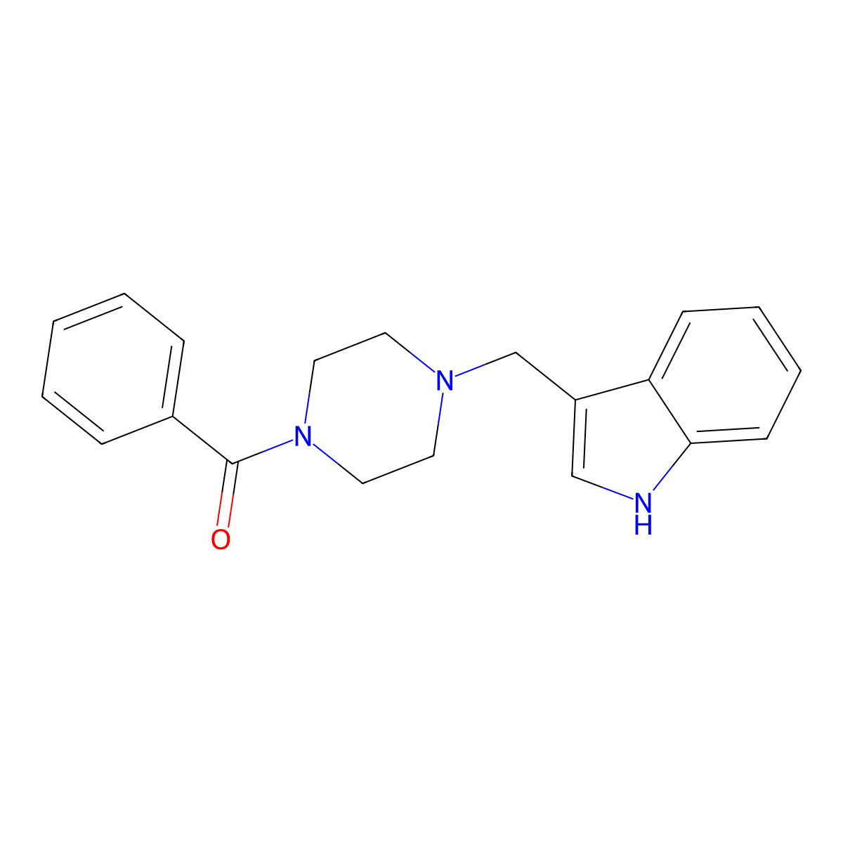 3-[(4-benzoyl-1-piperazinyl)methyl]-1H-indole molecular structure, CAS 353772-99-3