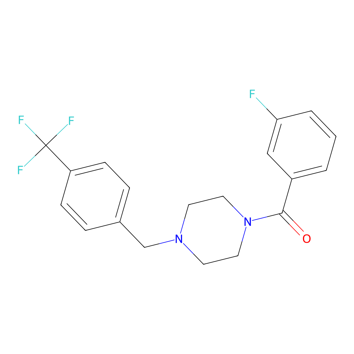 (3-Fluorophenyl){4-[4-(trifluoromethyl)benzyl]piperazin-1-yl}methanone molecular structure, CAS 353773-00-9