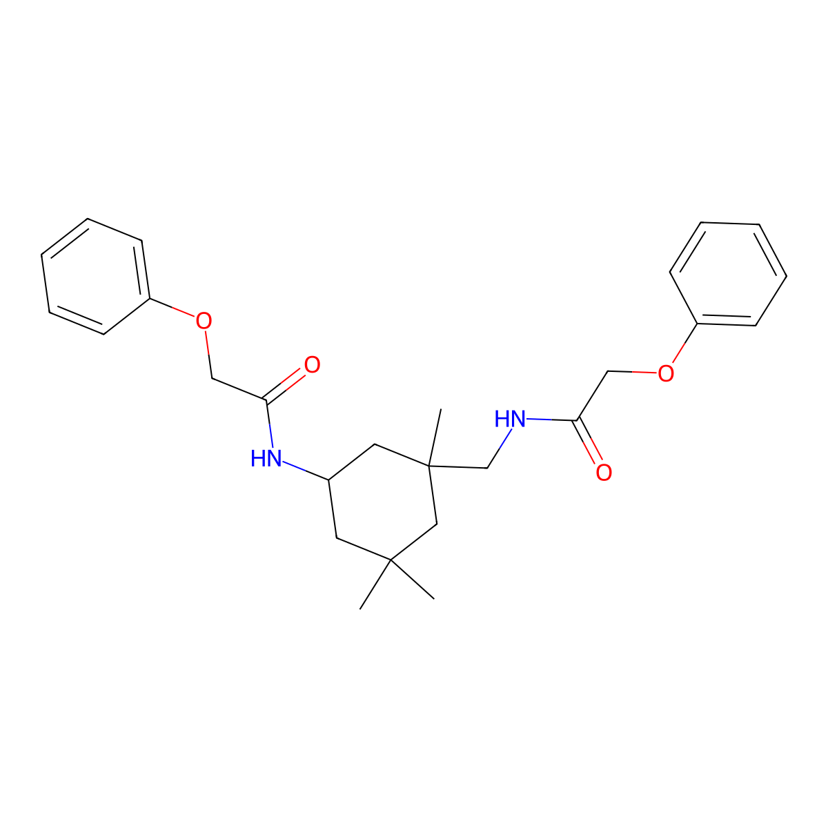 2-phenoxy-N-({1,3,3-trimethyl-5-[(phenoxyacetyl)amino]cyclohexyl}methyl)acetamide molecular structure, CAS 353773-07-6