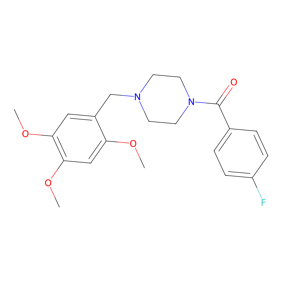 (4-Fluorophenyl)-[4-[(2,4,5-trimethoxyphenyl)methyl]piperazin-1-yl]methanone molecular structure, CAS 353773-14-5
