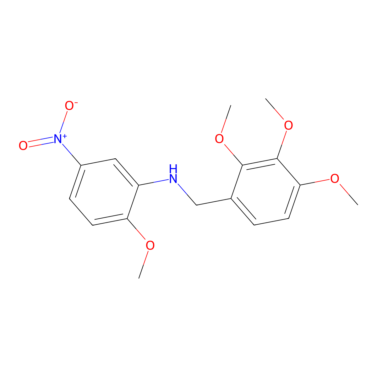 2-methoxy-5-nitro-N-(2,3,4-trimethoxybenzyl)aniline molecular structure, CAS 353773-20-3