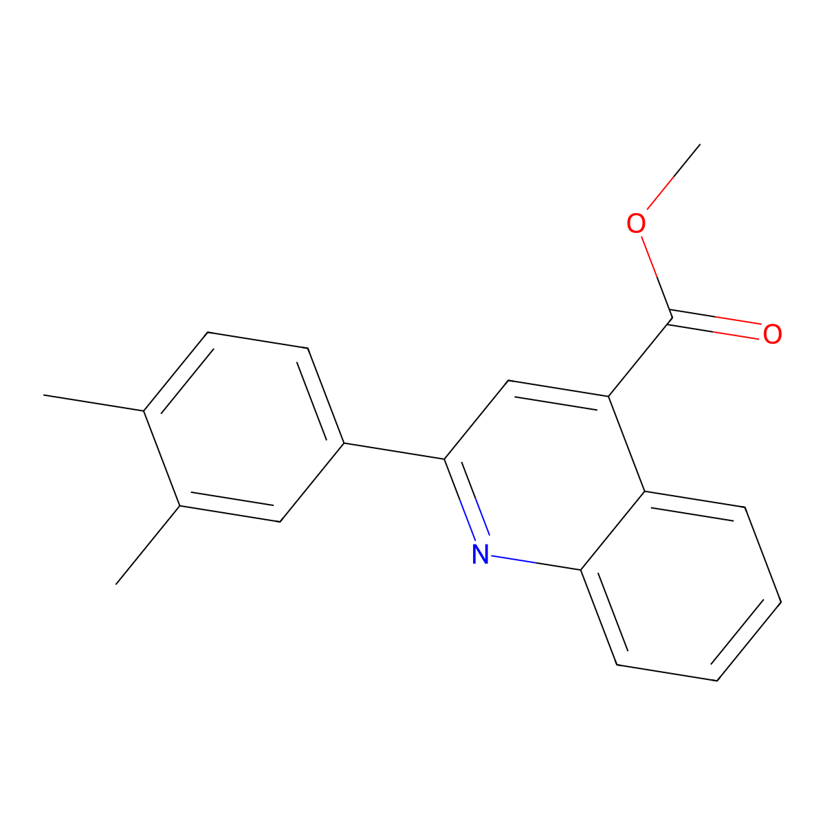 Methyl 2-(3,4-dimethylphenyl)quinoline-4-carboxylate molecular structure, CAS 353773-33-8