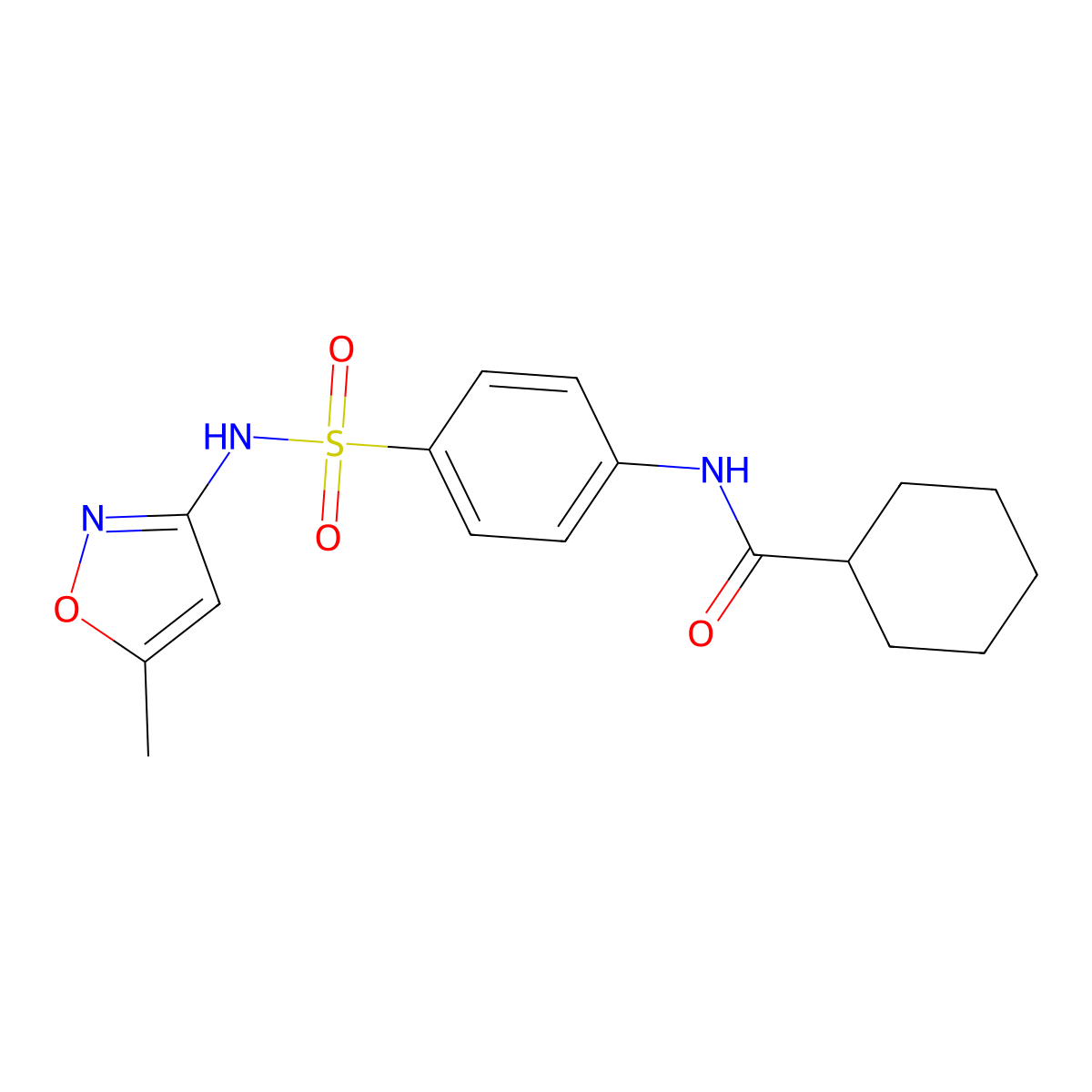 N-(4-{[(5-methyl-3-isoxazolyl)amino]sulfonyl}phenyl)cyclohexanecarboxamide molecular structure, CAS 353773-35-0