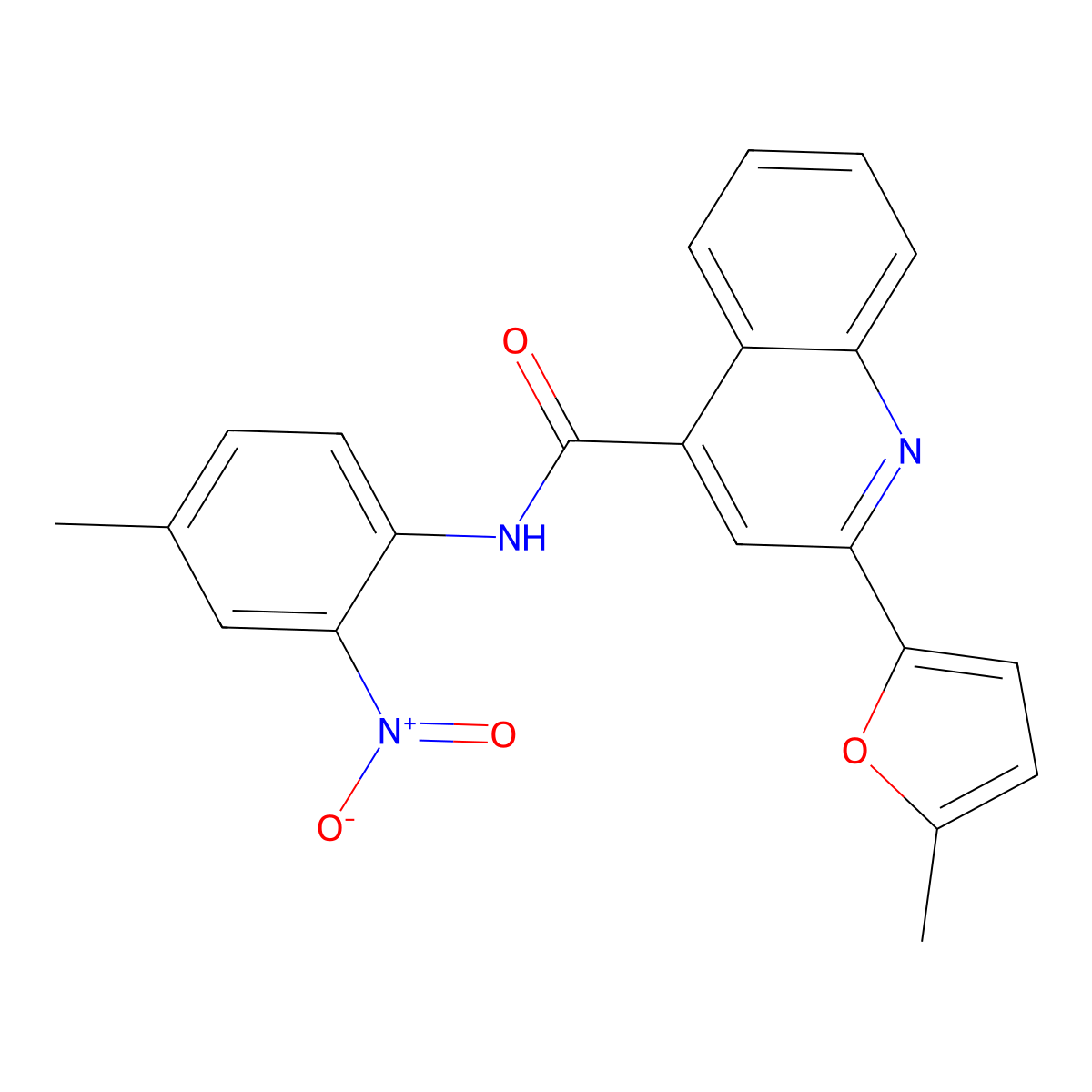 2-(5-methylfuran-2-yl)-N-(4-methyl-2-nitrophenyl)quinoline-4-carboxamide molecular structure, CAS 353773-41-8