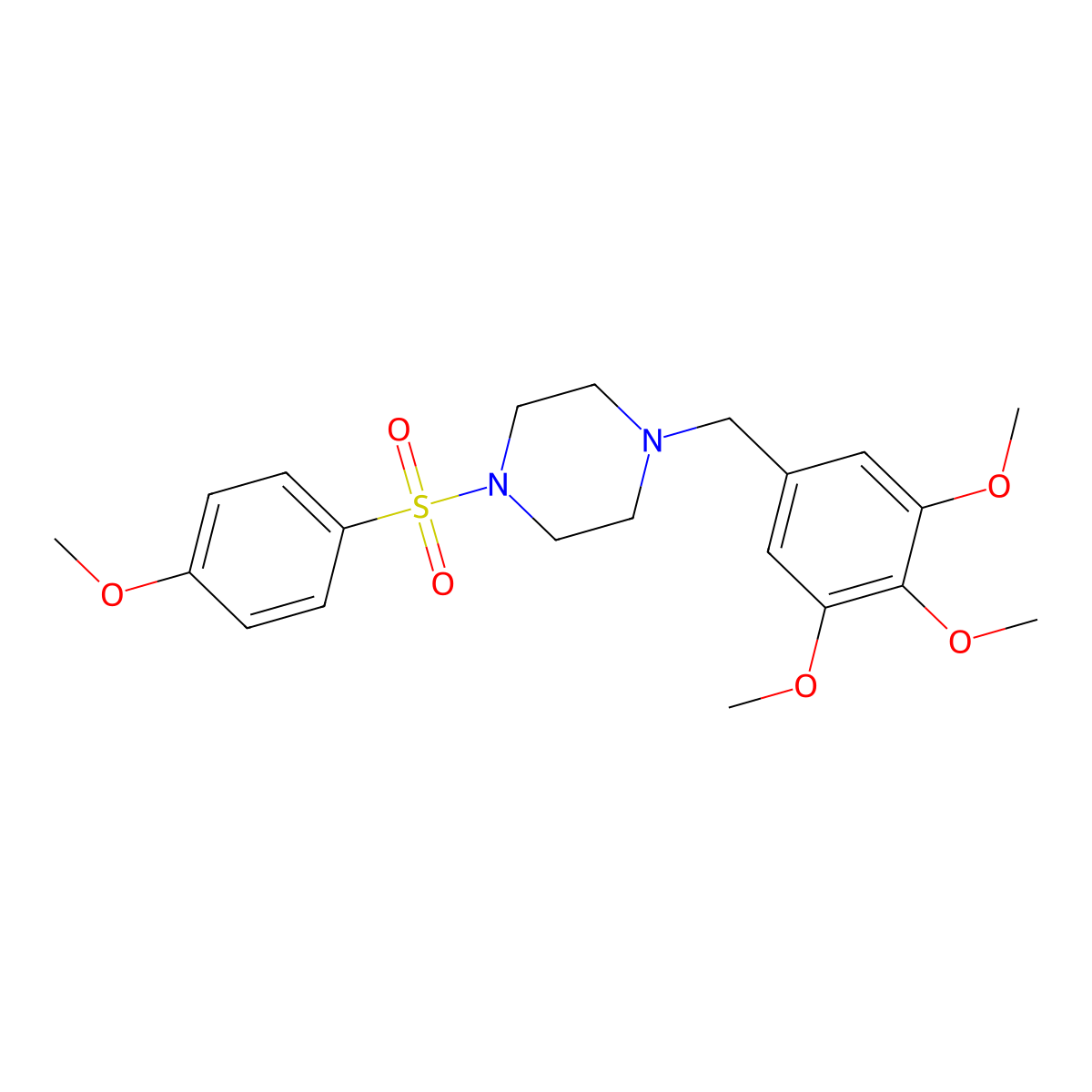1-(4-Methoxyphenyl)sulfonyl-4-[(3,4,5-trimethoxyphenyl)methyl]piperazine molecular structure, CAS 353773-42-9