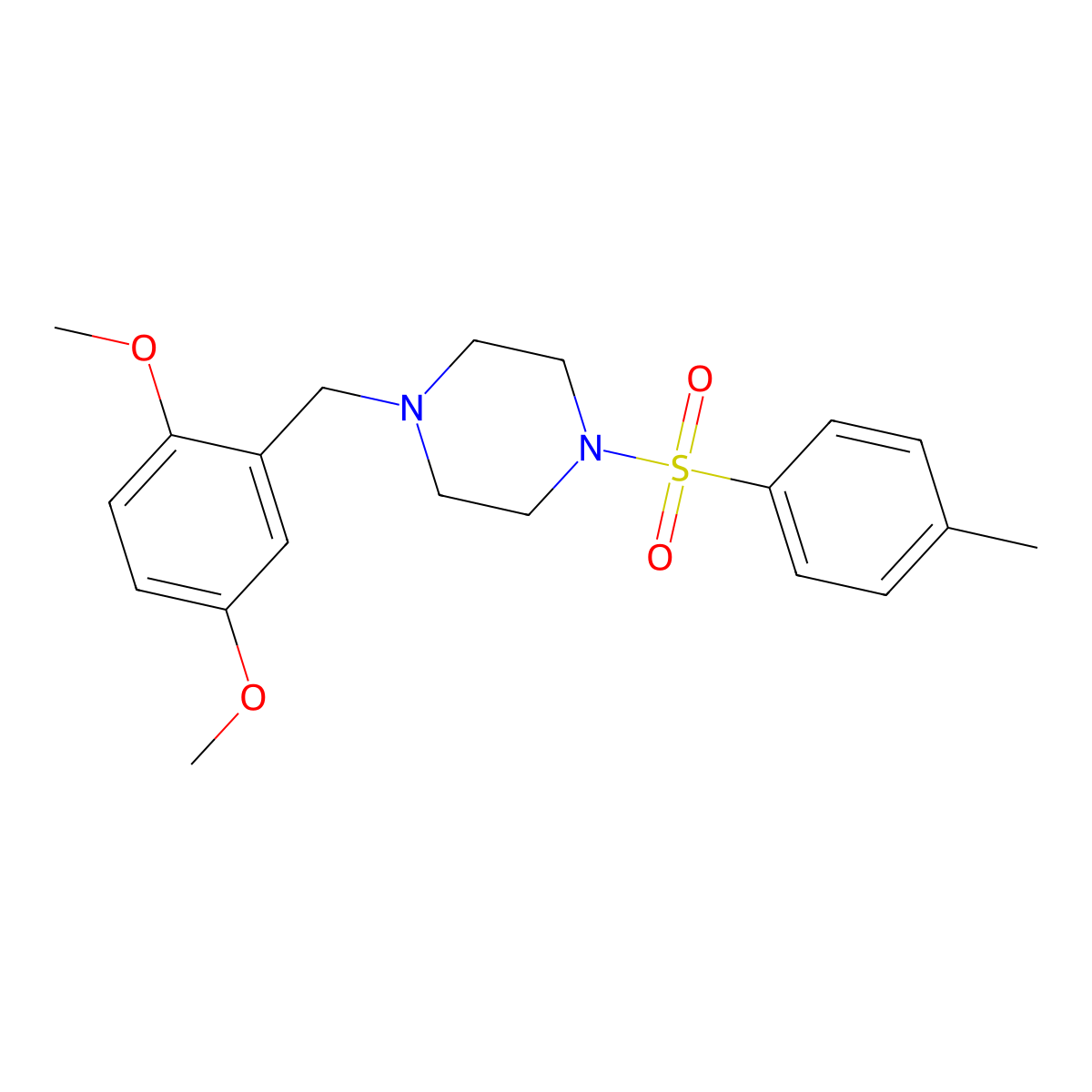 1-(2,5-Dimethoxybenzyl)-4-[(4-methylphenyl)sulfonyl]piperazine molecular structure, CAS 353773-43-0