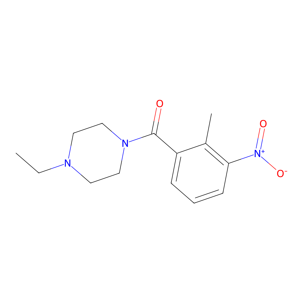 (4-Ethylpiperazin-1-yl)(2-methyl-3-nitrophenyl)methanone molecular structure, CAS 353773-46-3