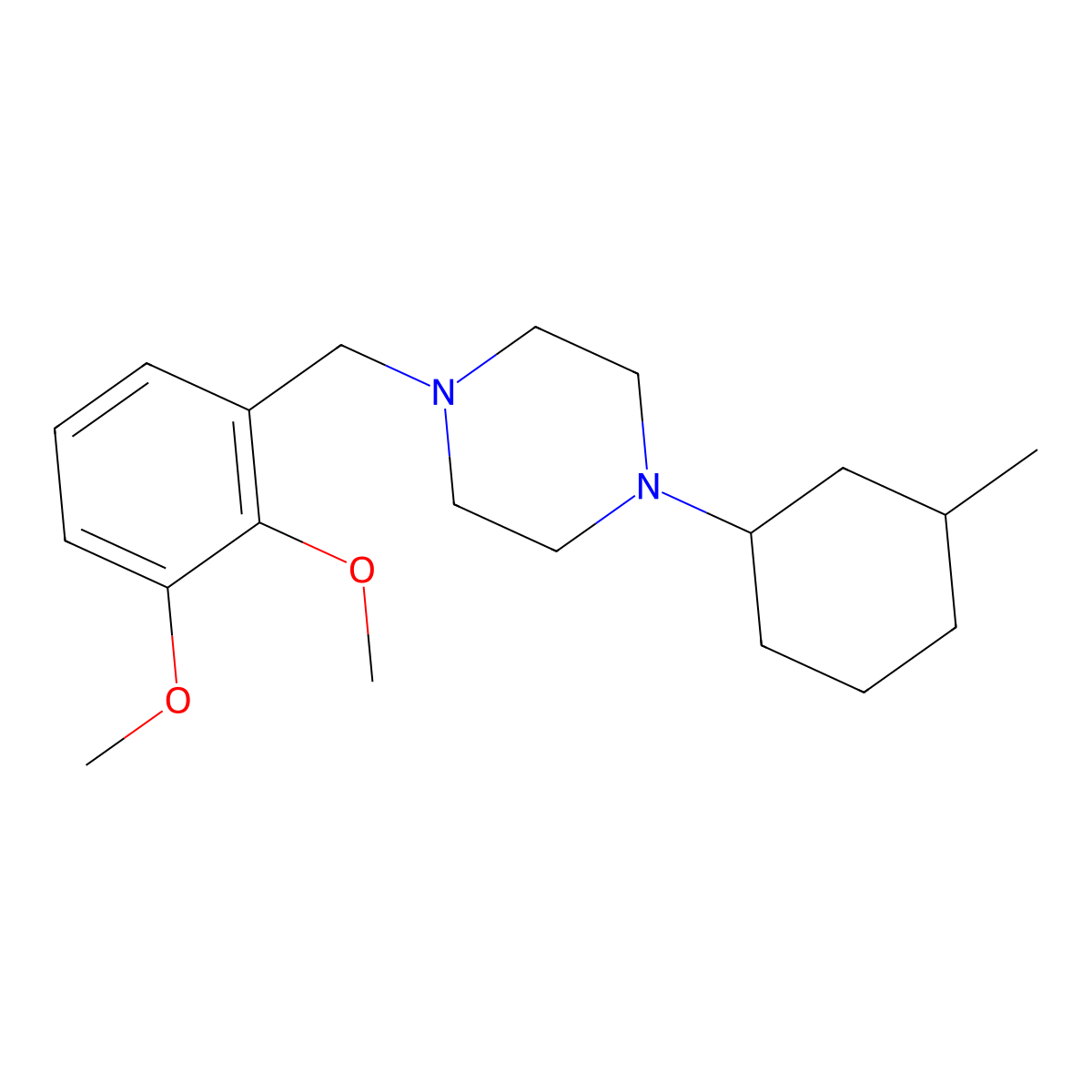 1-(2,3-Dimethoxybenzyl)-4-(3-methylcyclohexyl)piperazine molecular structure, CAS 353773-51-0