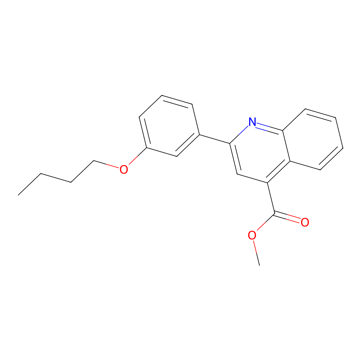 Methyl 2-(3-butoxyphenyl)-4-quinolinecarboxylate molecular structure, CAS 353773-58-7