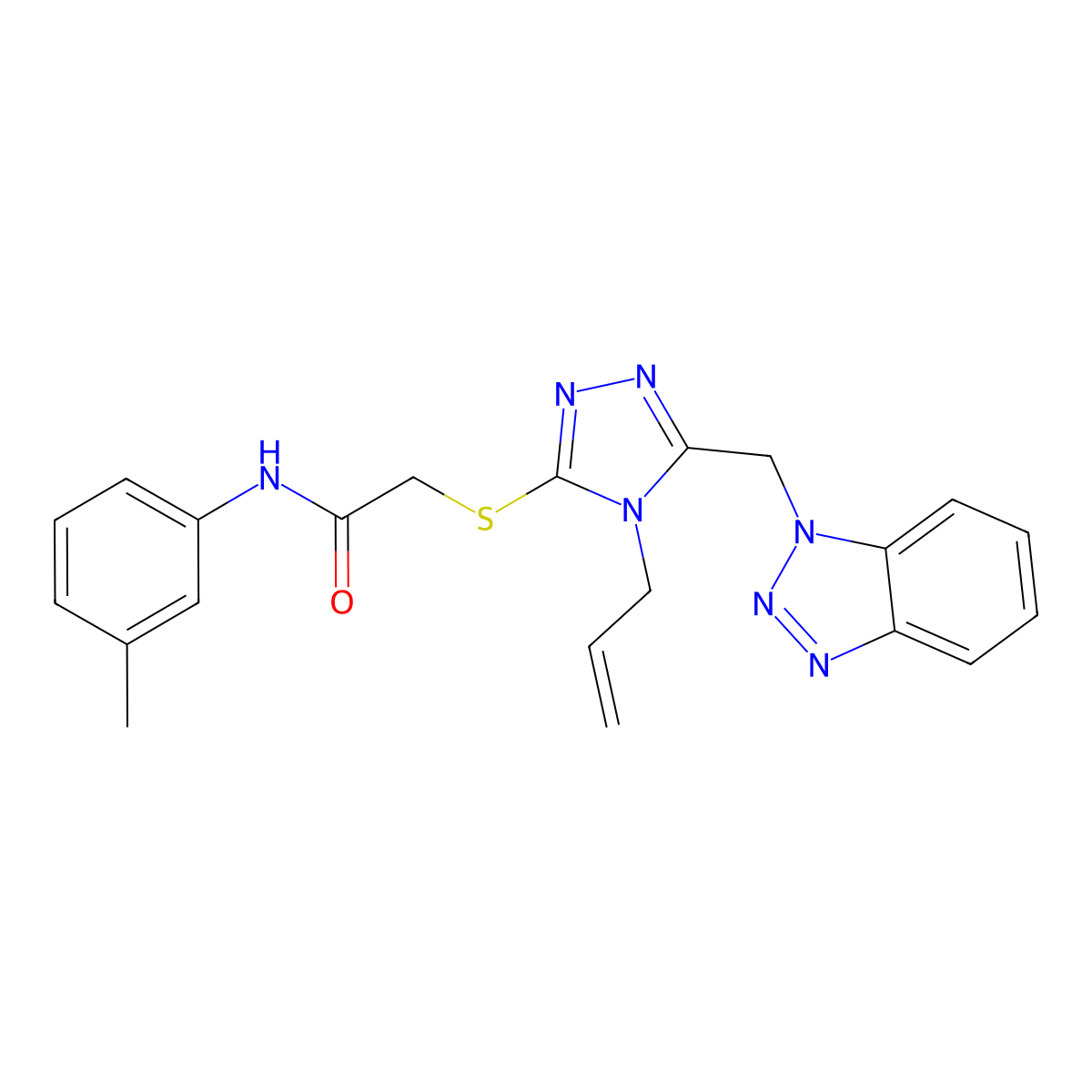 2-((4-Allyl-5-(1H-1,2,3-benzotriazol-1-ylmethyl)-4H-1,2,4-triazol-3-YL)sulfanyl)-N-(3-methylphenyl)acetamide molecular structure, CAS 353773-59-8