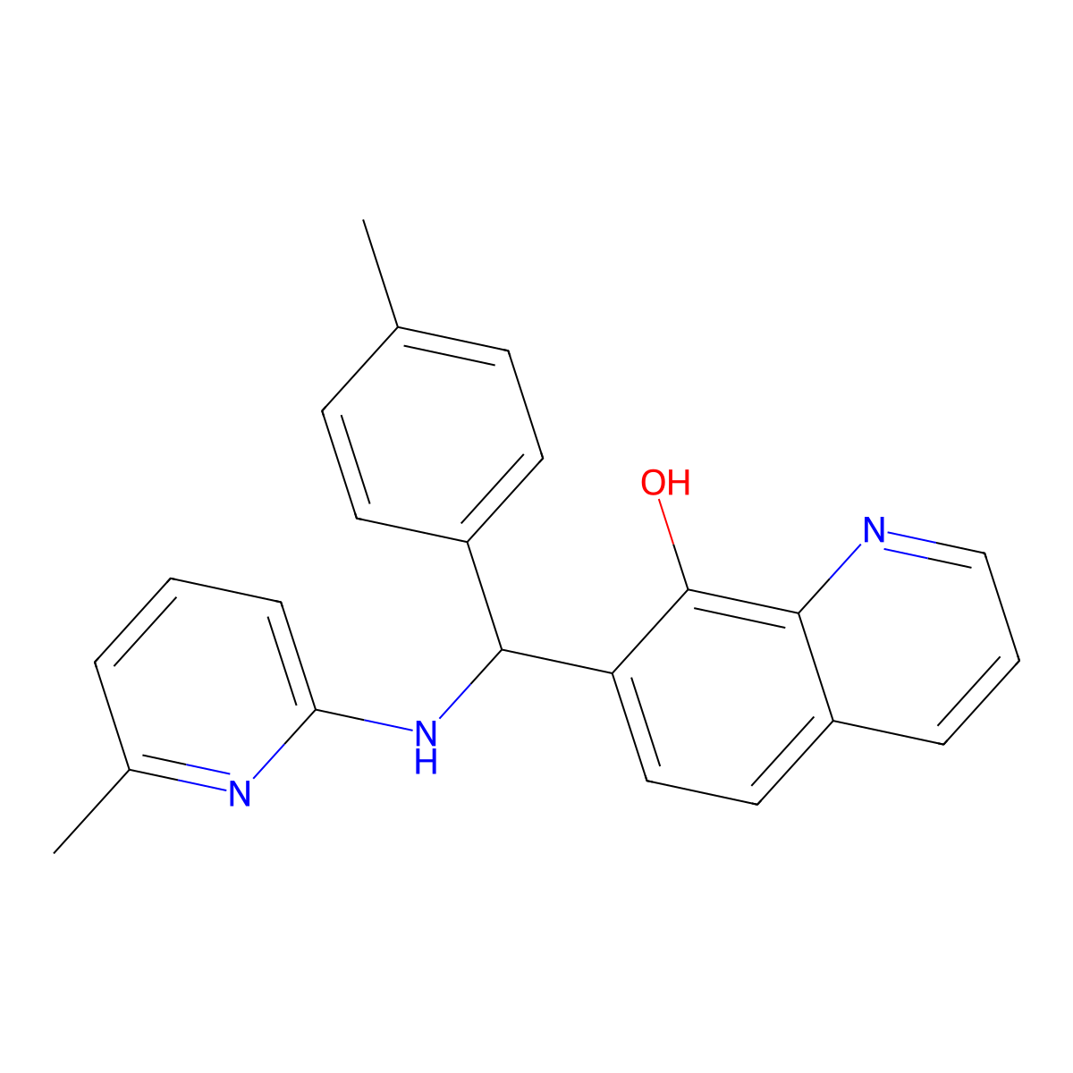 7-[(4-Methylphenyl)-[(6-methylpyridin-2-yl)amino]methyl]quinolin-8-ol molecular structure, CAS 353773-66-7