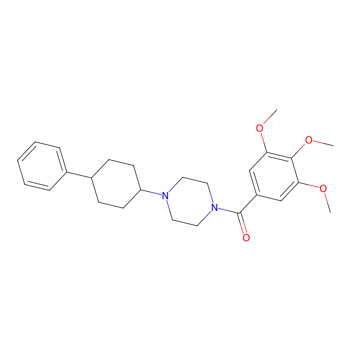 [4-(4-Phenylcyclohexyl)piperazin-1-yl]-(3,4,5-trimethoxyphenyl)methanone molecular structure, CAS 353773-73-6