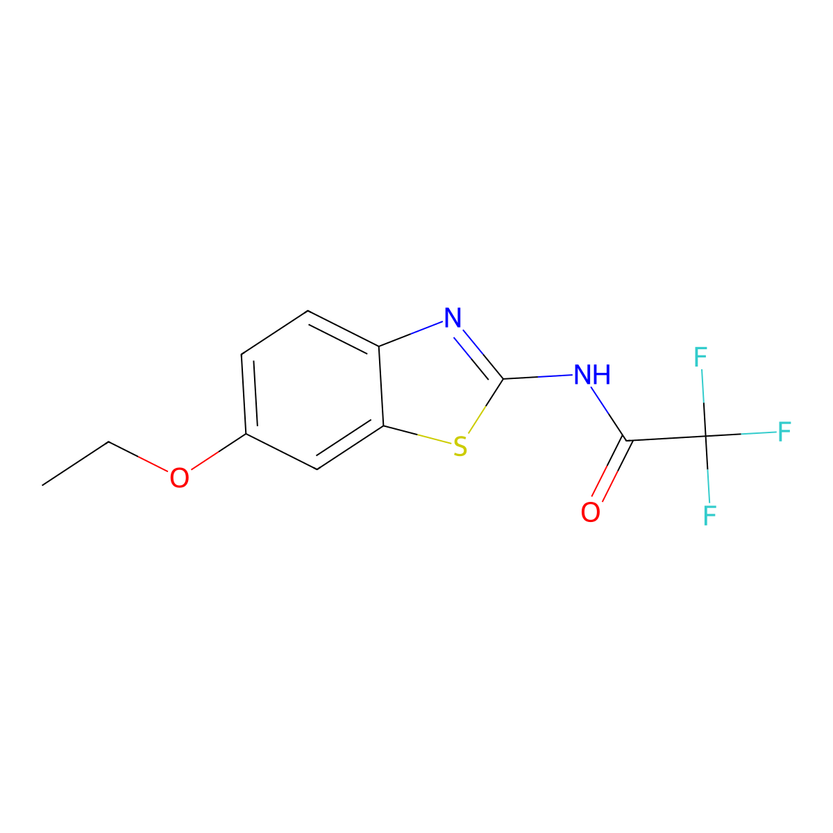 N-(6-ethoxy-1,3-benzothiazol-2-yl)-2,2,2-trifluoroacetamide molecular structure, CAS 353773-92-9