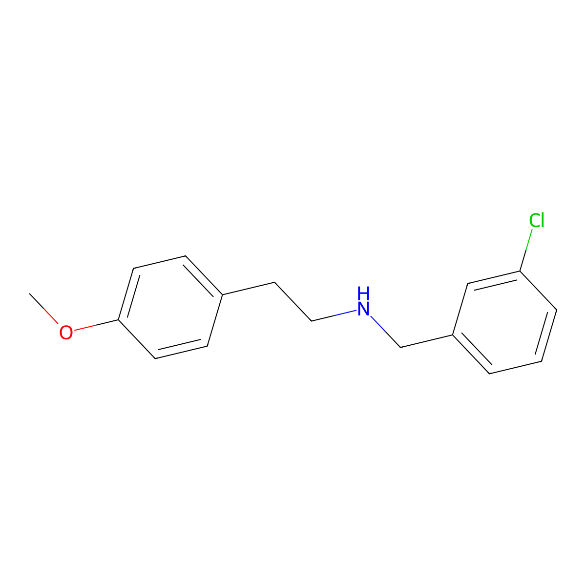 N-(3-chlorobenzyl)-2-(4-methoxyphenyl)ethanamine molecular structure, CAS 353773-94-1
