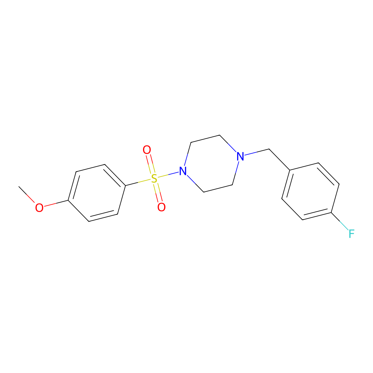 1-(4-Fluorobenzyl)-4-[(4-methoxyphenyl)sulfonyl]piperazine molecular structure, CAS 353773-95-2