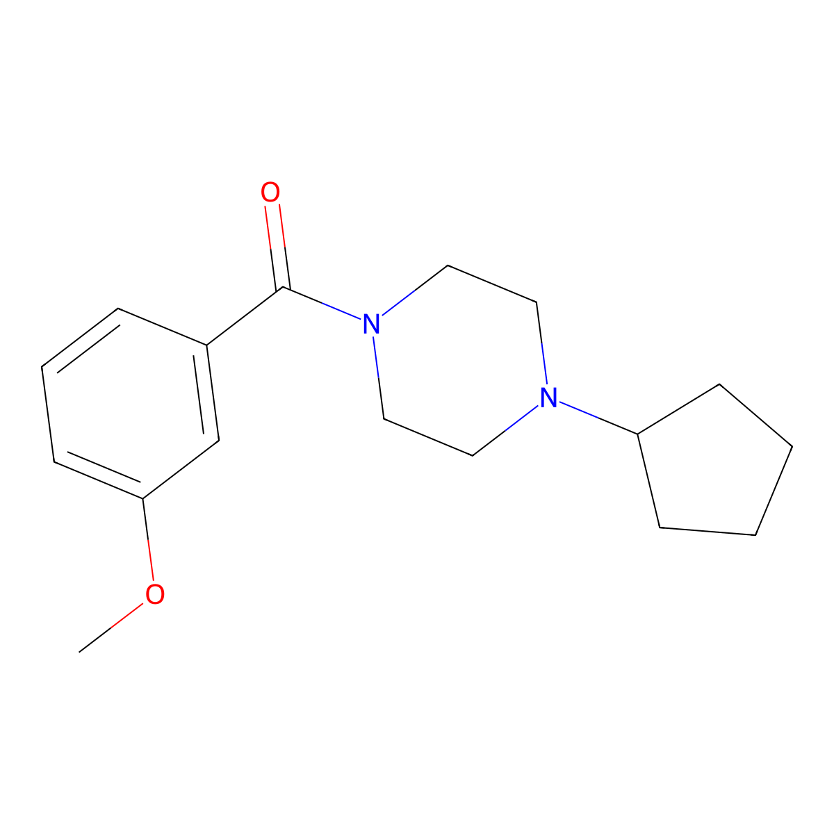 1-Cyclopentyl-4-(3-methoxybenzoyl)piperazine molecular structure, CAS 353773-96-3