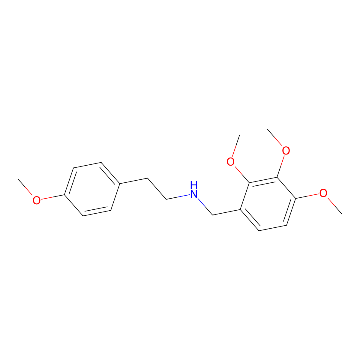 2-(4-methoxyphenyl)-N-(2,3,4-trimethoxybenzyl)ethanamine molecular structure, CAS 353773-98-5