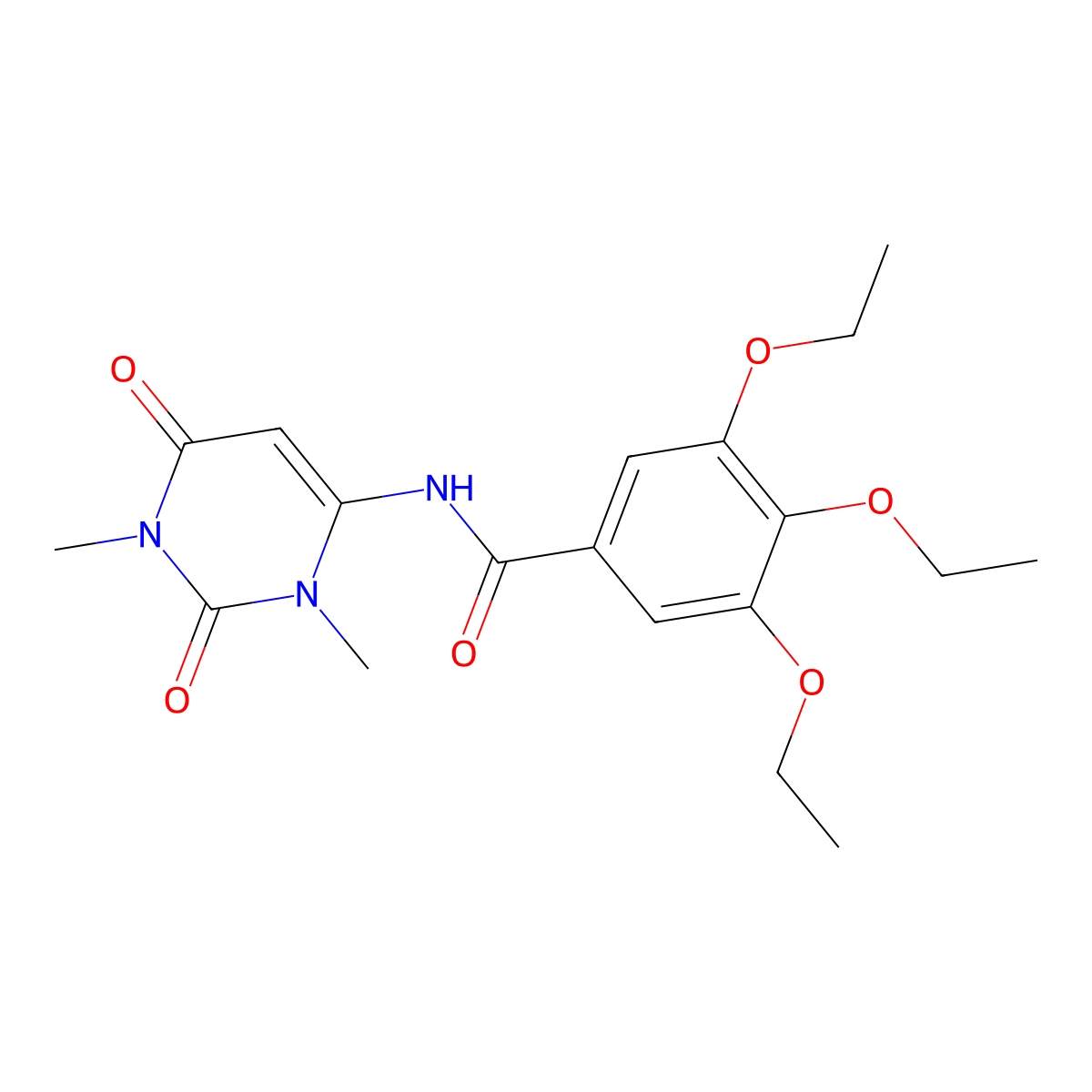 N-(1,3-dimethyl-2,6-dioxo-1,2,3,6-tetrahydropyrimidin-4-yl)-3,4,5-triethoxybenzamide molecular structure, CAS 353774-13-7