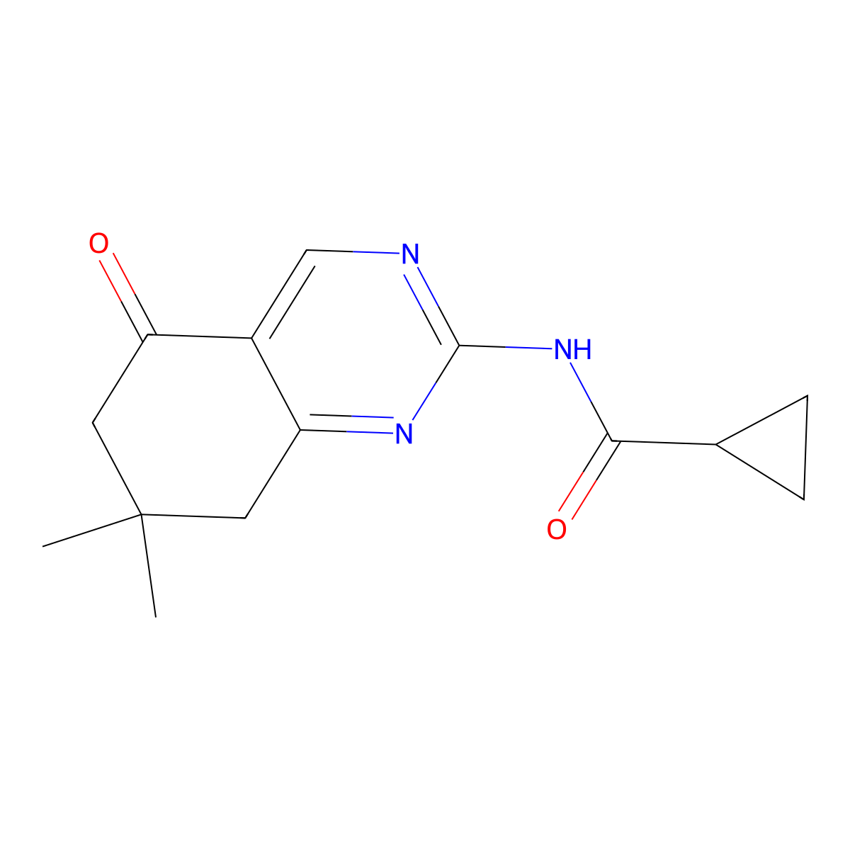 N-(7,7-dimethyl-5-oxo-6,8-dihydroquinazolin-2-yl)cyclopropanecarboxamide molecular structure, CAS 353774-33-1