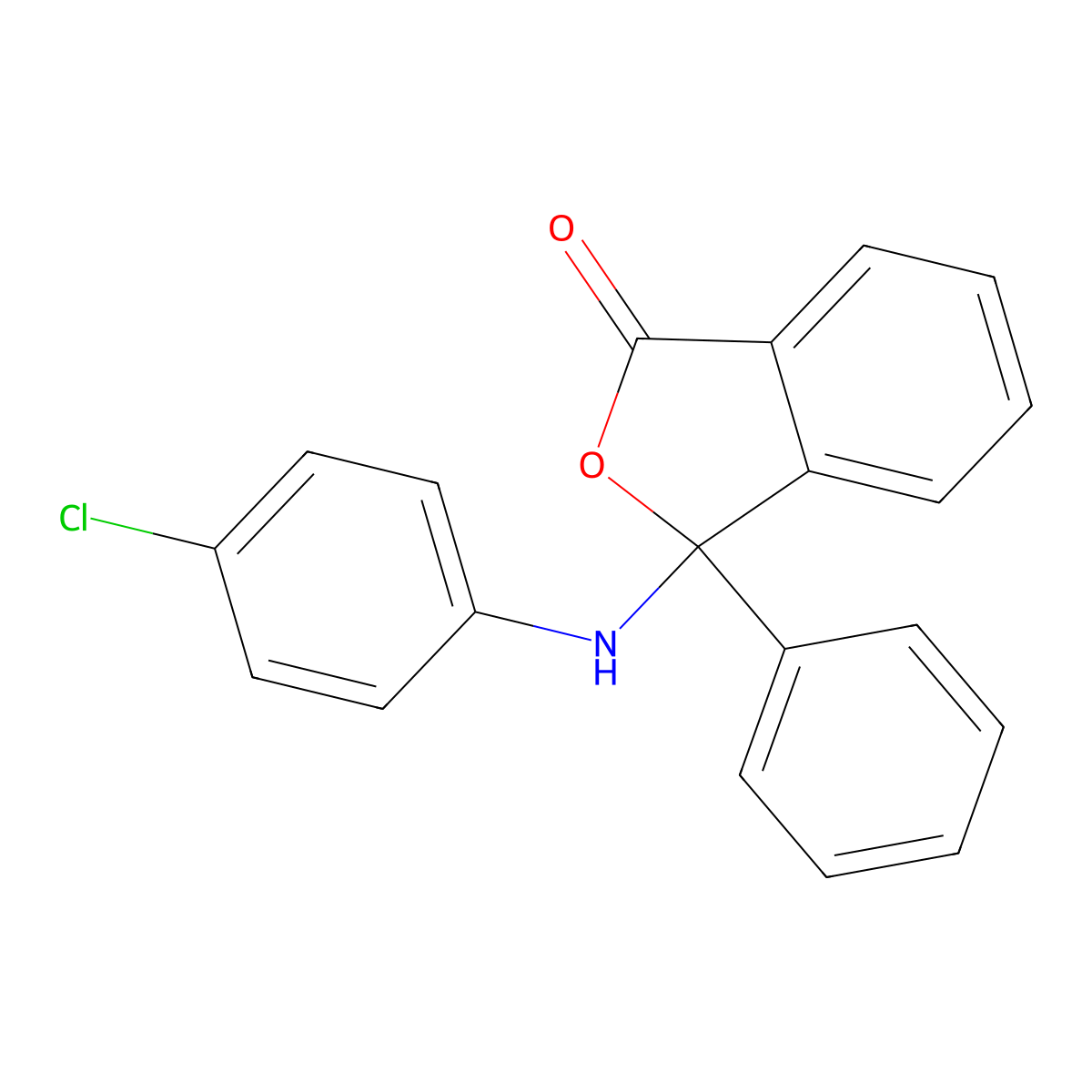3-(4-Chloroanilino)-3-phenyl-2-benzofuran-1-one molecular structure, CAS 353774-70-6