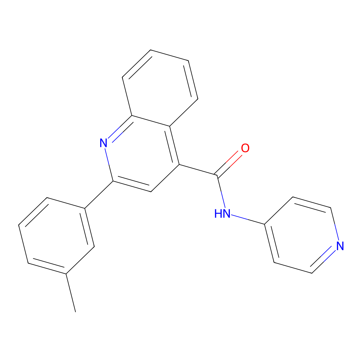 2-(3-methylphenyl)-N-(4-pyridinyl)-4-quinolinecarboxamide molecular structure, CAS 353775-24-3