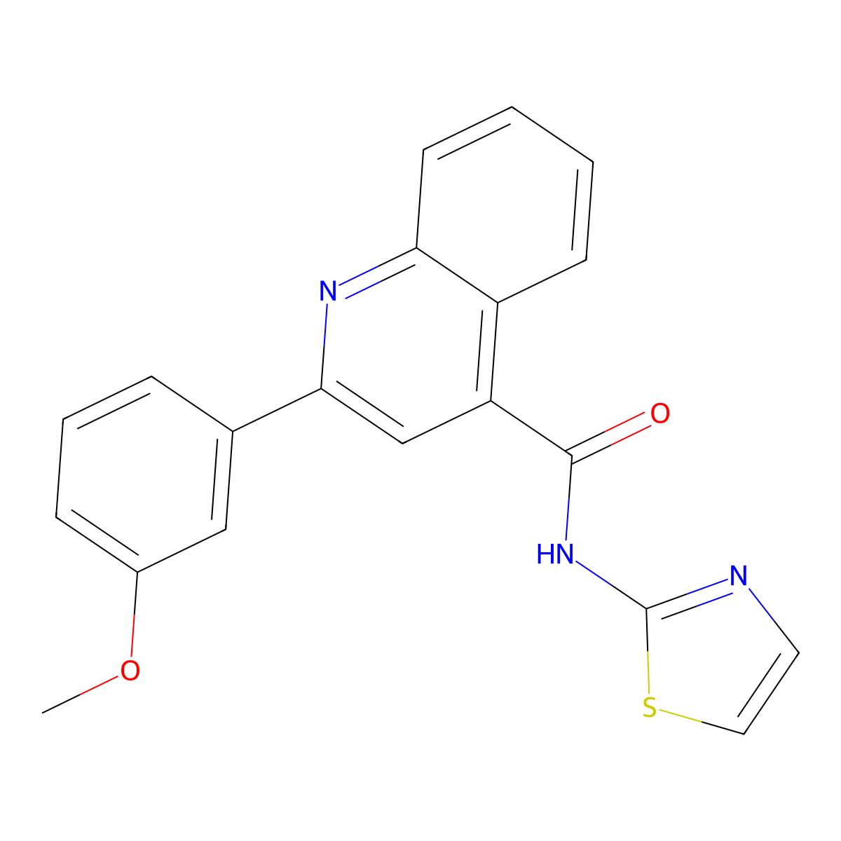 2-(3-methoxyphenyl)-N-(1,3-thiazol-2-yl)quinoline-4-carboxamide molecular structure, CAS 353775-29-8