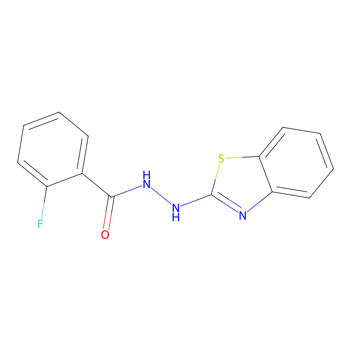 N'-(1,3-benzothiazol-2-yl)-2-fluorobenzohydrazide molecular structure, CAS 353776-82-6