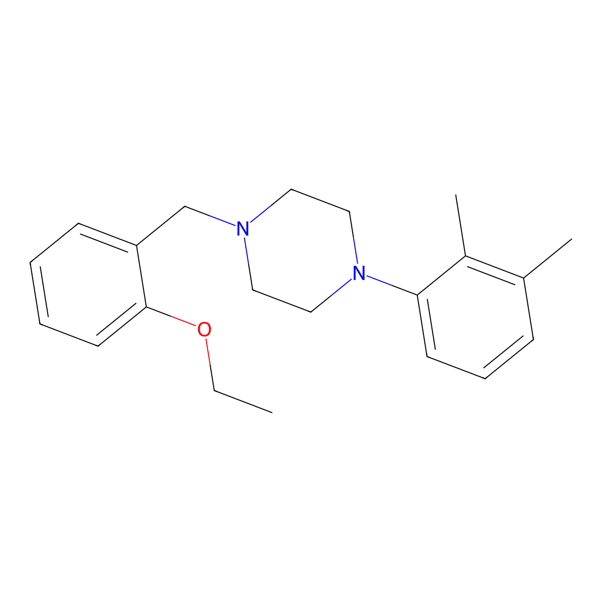 1-(2,3-Dimethylphenyl)-4-(2-ethoxybenzyl)piperazine molecular structure, CAS 353777-23-8