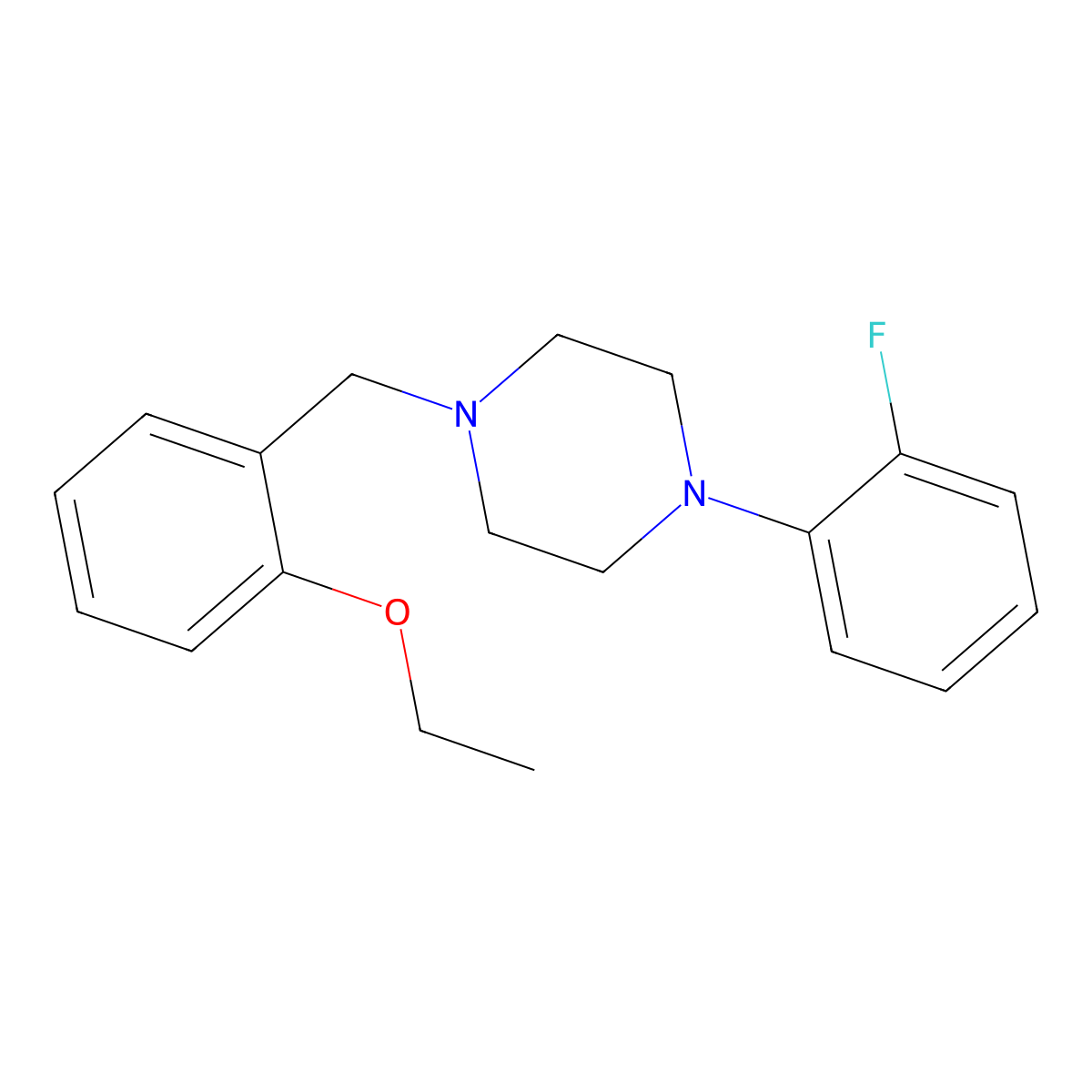 Piperazine, 1-[(2-ethoxyphenyl)methyl]-4-(2-fluorophenyl)- molecular structure, CAS 353777-27-2