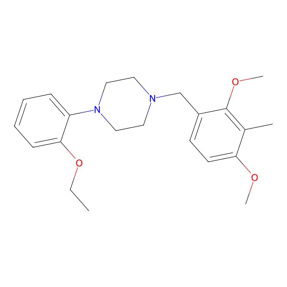 1-[(2,4-Dimethoxy-3-methylphenyl)methyl]-4-(2-ethoxyphenyl)piperazine molecular structure, CAS 353777-29-4