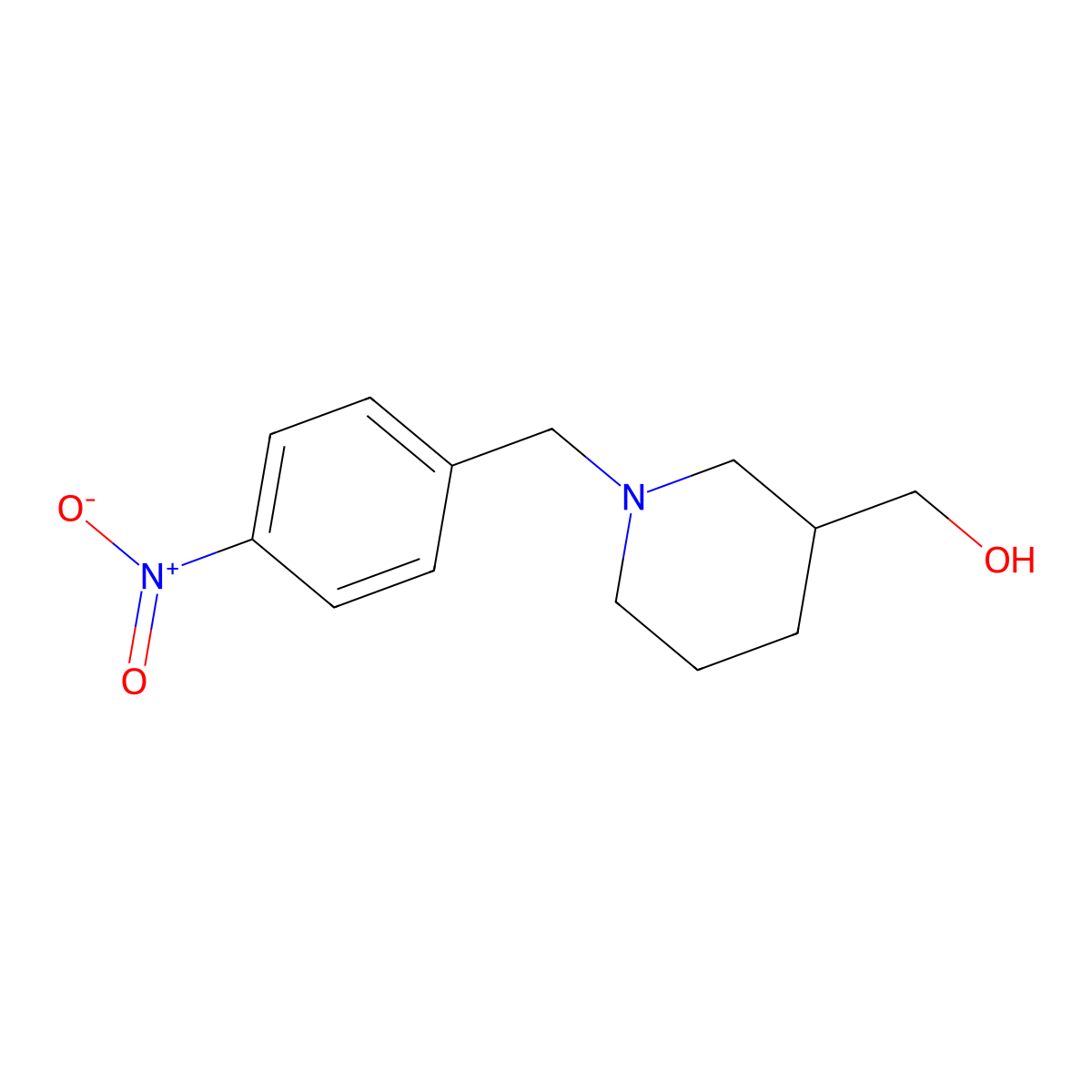 (1-{4-Nitrobenzyl}-3-piperidinyl)methanol molecular structure, CAS 353777-47-6